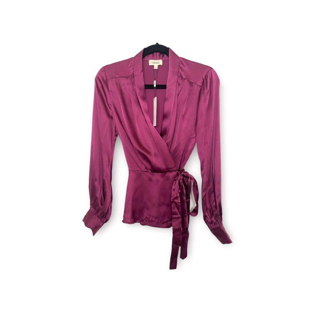 L'AGENCE MARSDEN SILK WRAP TOP